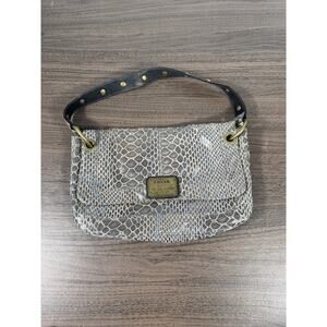 Fossil Snakeskin Print‎ Shoulder Bag vintage fossil handbag. gray snake embossed